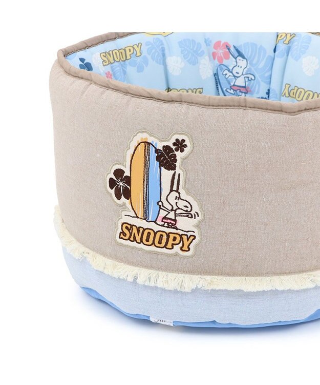 PET PARADISE スヌーピー クールカップ 《サーフ柄》 Ｍ ブルー×ベージュ