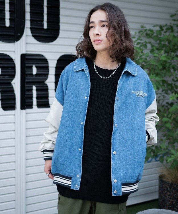 WEGO ヴィンテージスタジャン デニム淡色