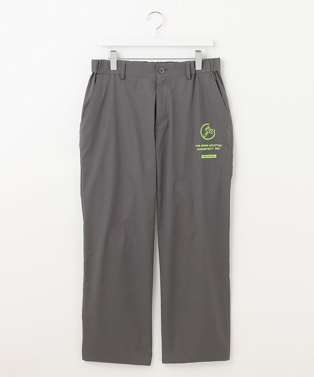 PW CIRCULUS 【MEN】【洗える/ストレッチ】ヘムスピンドル ワイド パンツ ライトグレー系