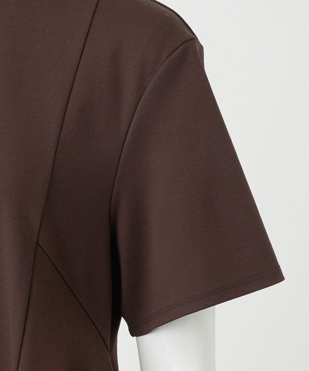 23区 【R(アール)】ラスターシルケットポンチ ハンカチヘム ワンピース ダークブラウン系