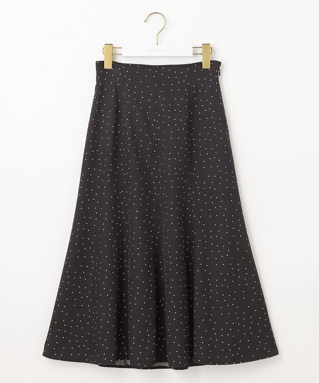 ANY SIS S 【低身長企画】レースアップナローフレア スカート 白黒ドット