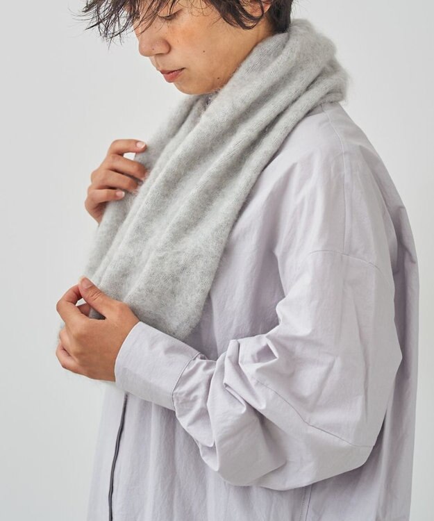 AND WOOL 【ファー加工】カシミヤ100％のスヌード ピンク