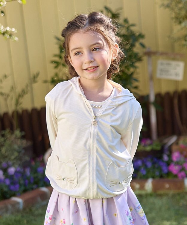 ANY KIDS サラサラ UVカット パーカー オフホワイト