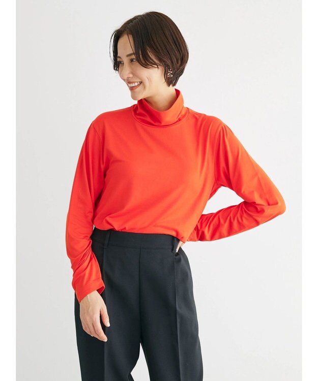 Green Parks 吸湿発熱タートルカットソー Orange