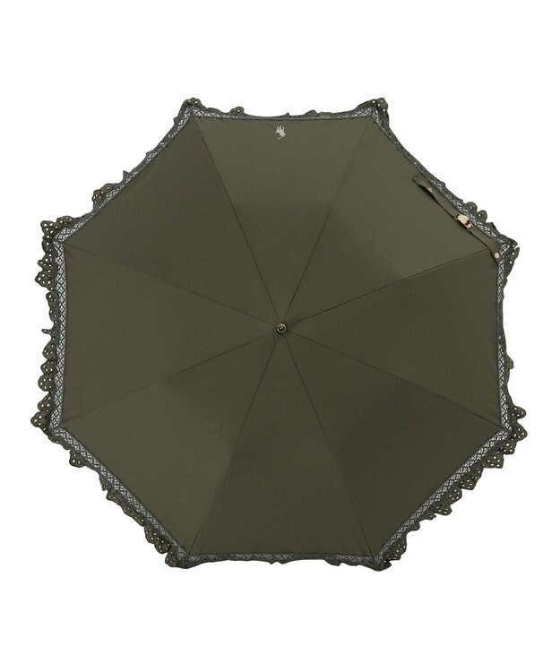 MOONBAT 【遮光/晴雨兼用日傘】POLO RALPH LAUREN（ポロラルフローレン） 折りたたみ日傘 エンブフリル 遮熱 UV カーキー