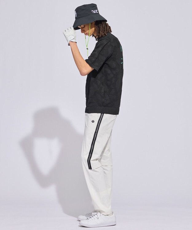 PW CIRCULUS 【MEN】ＤＯＶＥモチーフ ニットモックネック ゴルフ ブラック系