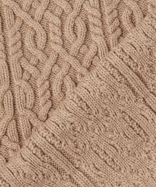 J.PRESS YORK STREET 【UNISEX】アランケーブル クルーネック ニット キャメル系