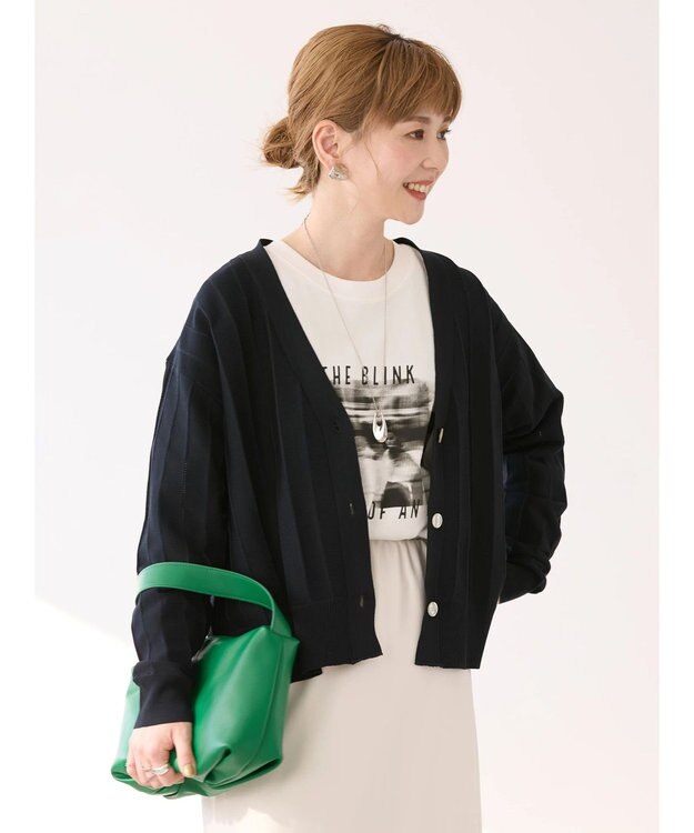 AMERICAN HOLIC 針抜きＶネックニットカーディガン Navy