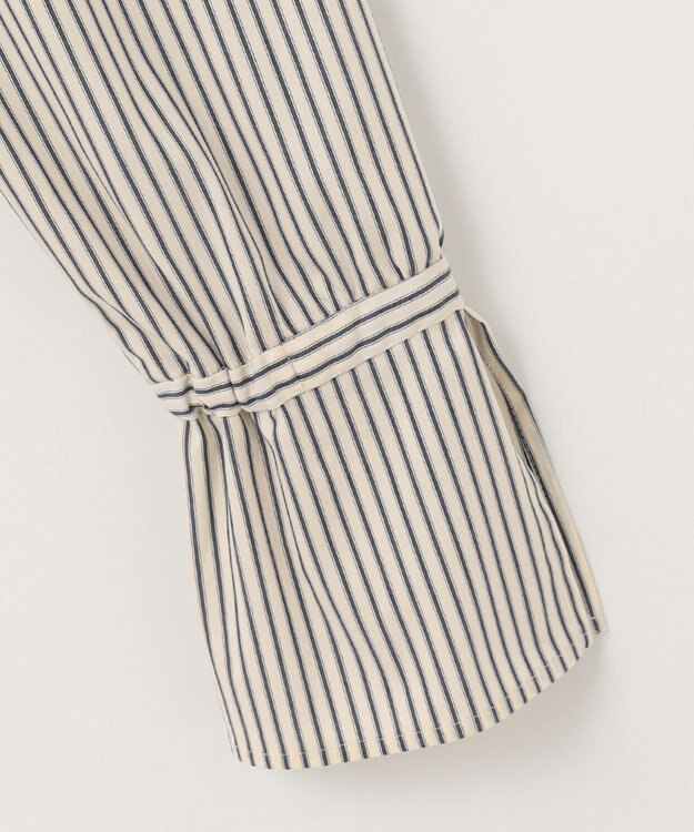 組曲 L コンパクトシャーティング フレア袖シャツ エクリュストライプ系1