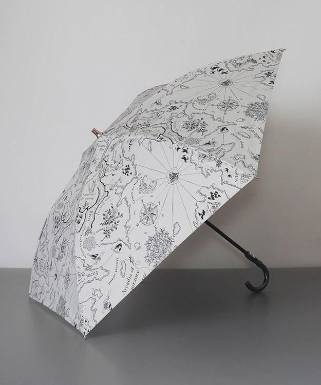AURORA Beaurance （ビューランス）プリント晴雨兼用傘（2段折り畳み・トップフラット） シルバーグレー