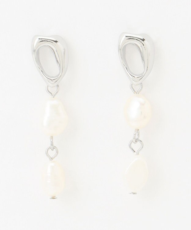 ANY 【WEB限定】ダブルパールピアス（両耳用） シルバー