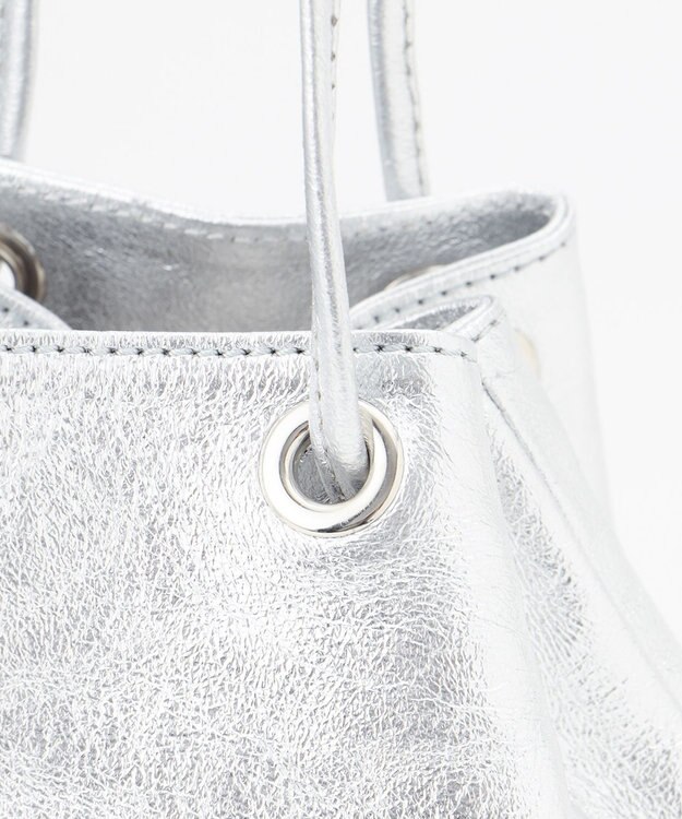 23区 MARCO MASI レザー フリンジ 巾着 バッグ シルバー系