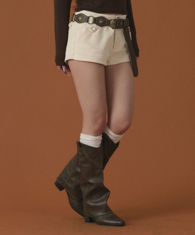 WEGO コーデュロイマイクロショートパンツ ホワイトアイボリー