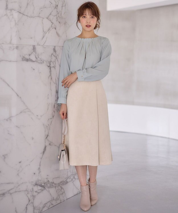 ANY SIS 【洗える】スエードライクビット スカート アイボリーベージュ