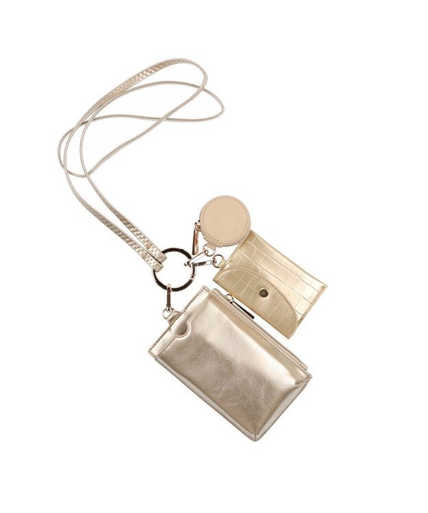 UNBILLION cachecache コンビ素材多機能スマホショルダー ゴールド