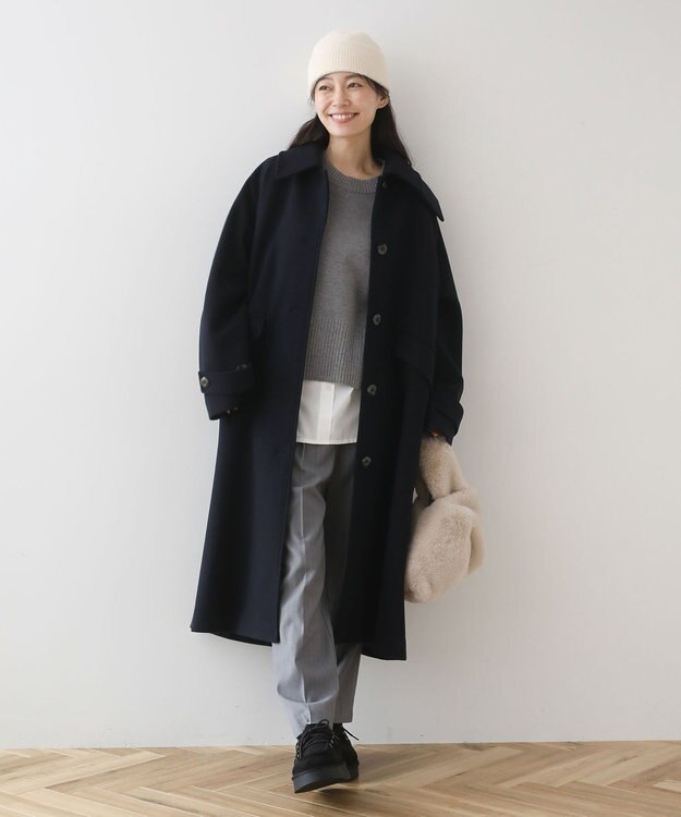 Green Parks ２ＷＡＹステンカラーロングコート Dark Navy