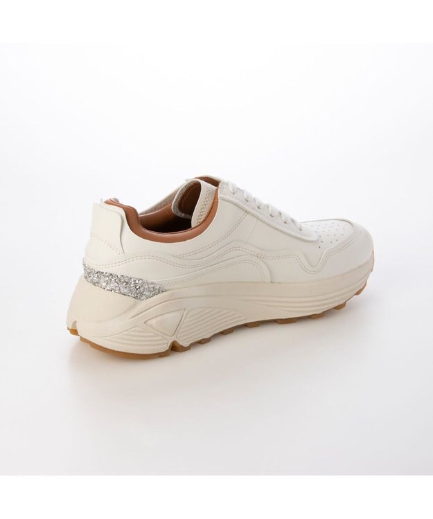 MODE ET JACOMO <carino>グリッター厚底スニーカー ホワイト