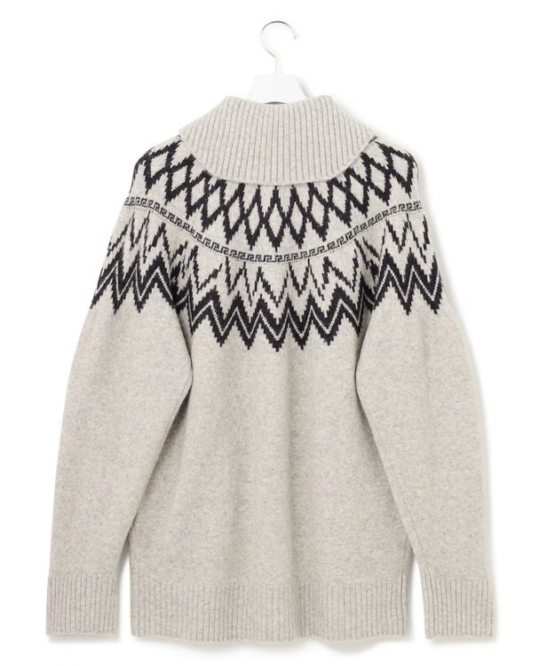 J.PRESS YORK STREET 【UNISEX】FOXMIX ノルディックカウチン ニットカーディガン ライトグレー系5