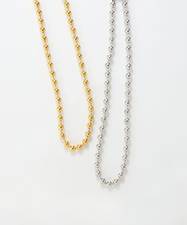 Phoebe 【金属アレルギー対応】ドットラインネックレス　シルバー/ステンレス シルバー