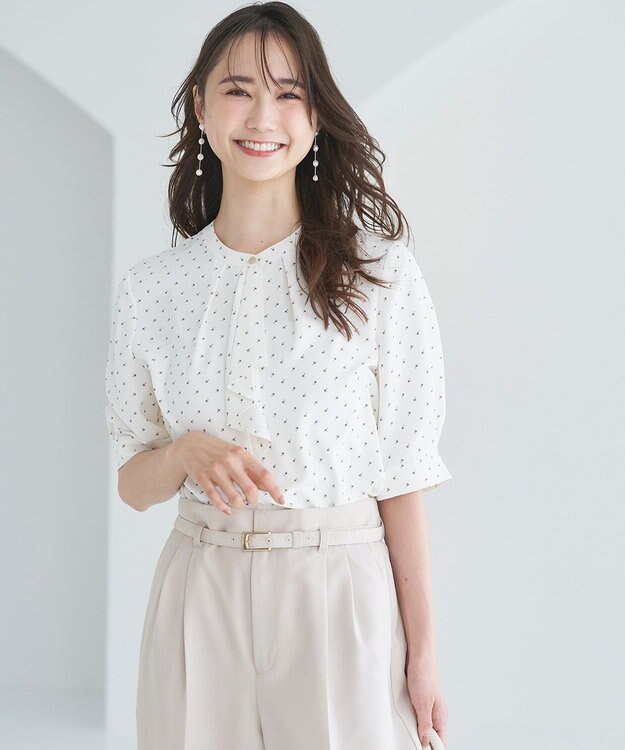 ANY SIS S 【洗える】ラッフルボウ ブラウス オフベース