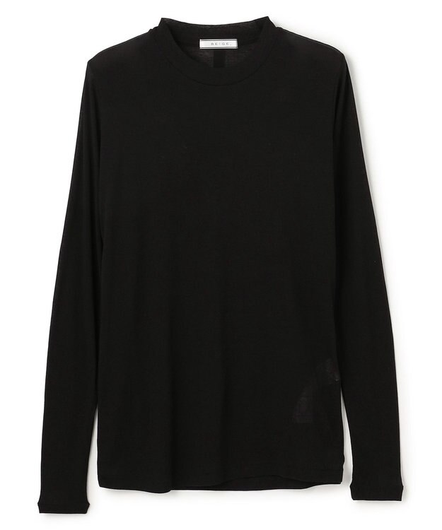 BEIGE， 【洗える】SORE / コットンシアークルーネックカットソー Black