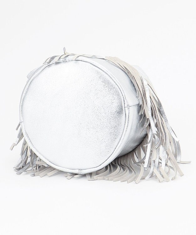 23区 MARCO MASI レザー フリンジ 巾着 バッグ シルバー系