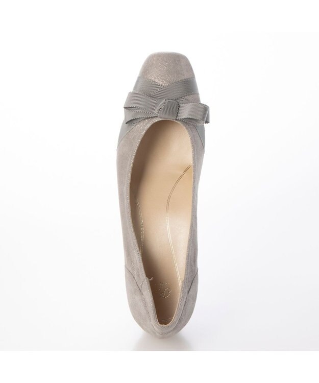 Riz raffinee <Riz raffinee>【3E】グログランリボンパンプス グレーメタリック