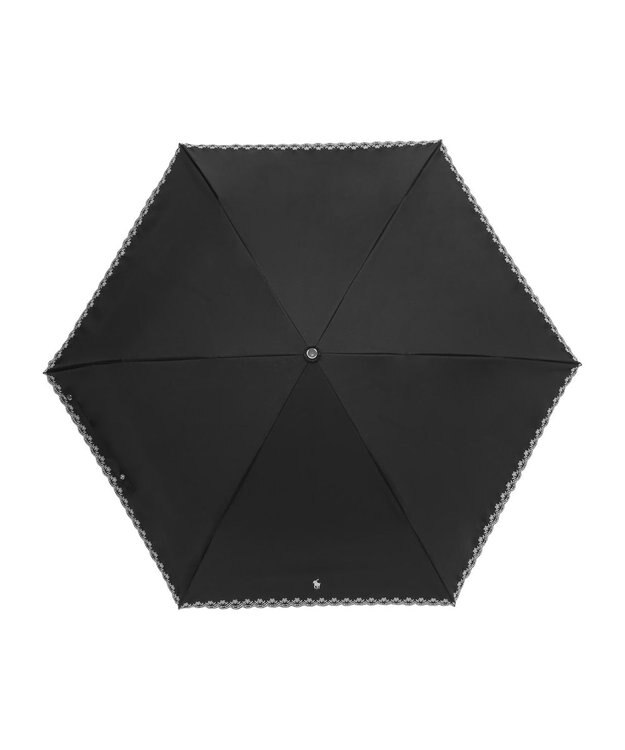 MOONBAT POLO RALPH LAUREN（ポロ ラルフローレン）晴雨兼用日傘 無地 刺繍 遮光率100% 遮熱 UV ブラック