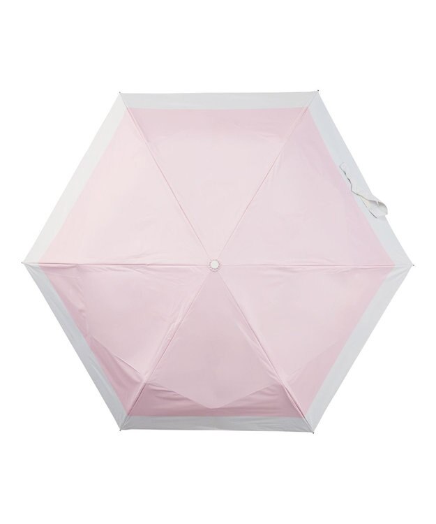 MOONBAT 【遮光100％/晴雨兼用】kowaza コワザ ライトウェイトカーボン ボーダー 折りたたみ傘 簡単に畳める傘 コンパクト 50cm ペールピンク