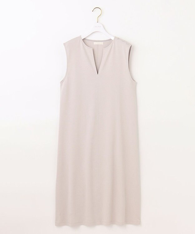 ANY SIS 【洗える】キーネック ジャンパースカート アイボリーベージュ