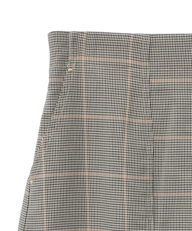 Green Parks きれいシルエットチェックＡラインスカート Black