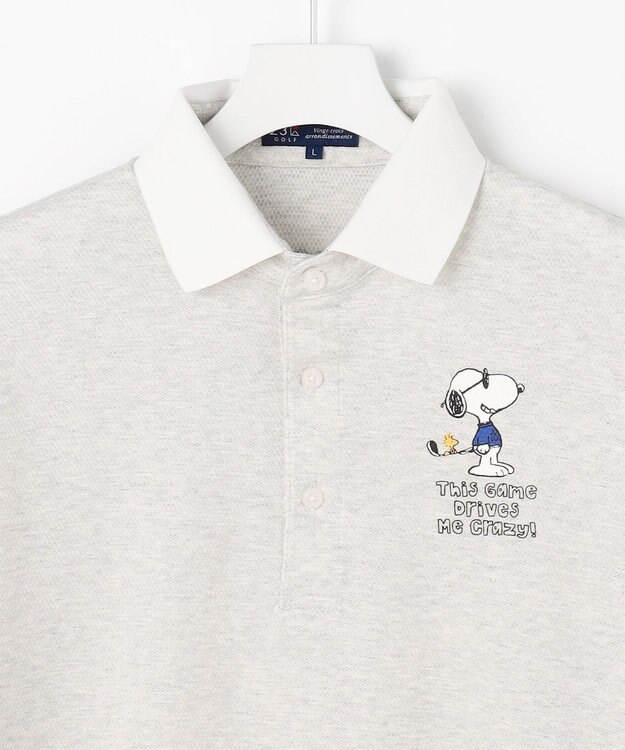 23区GOLF 【MEN】『PEANUTS』コラボ　「JOE COOL」半袖ポロシャツ ライトグレー系