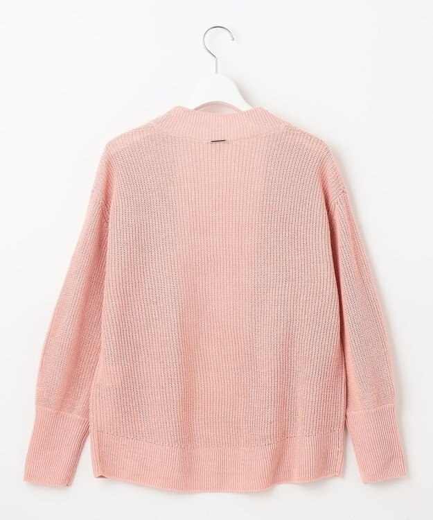 自由区 【WEB限定カラーあり・洗える】リネンミドルゲージニット カーディガン ライトピンク