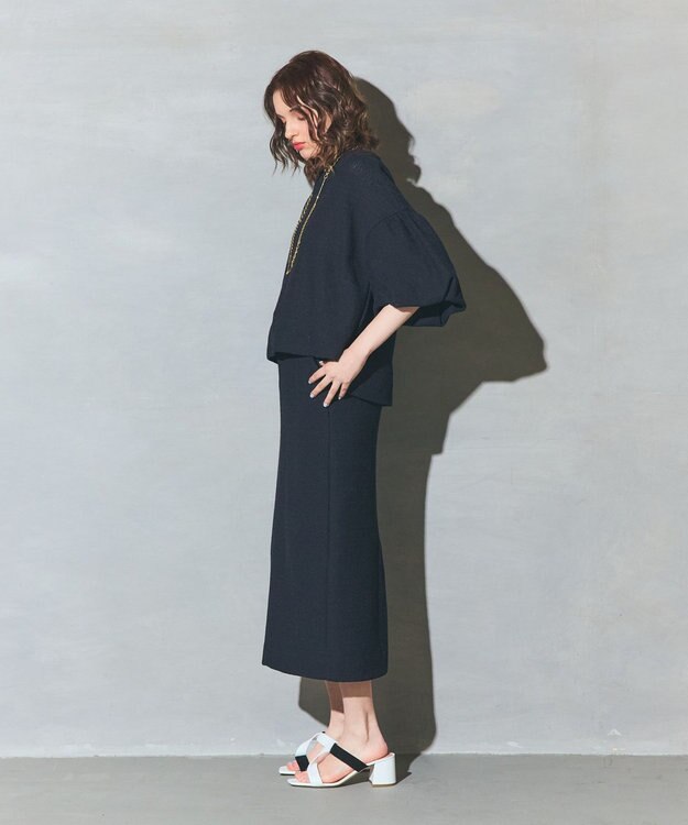 GRACE CONTINENTAL バルーンスリーブカットトップ ブラック