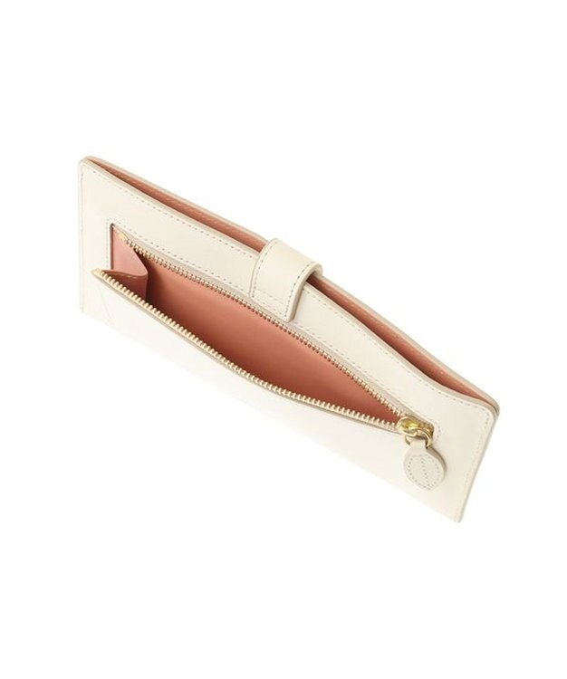 genten フラッターカットワーク マチなし長財布 オフホワイト