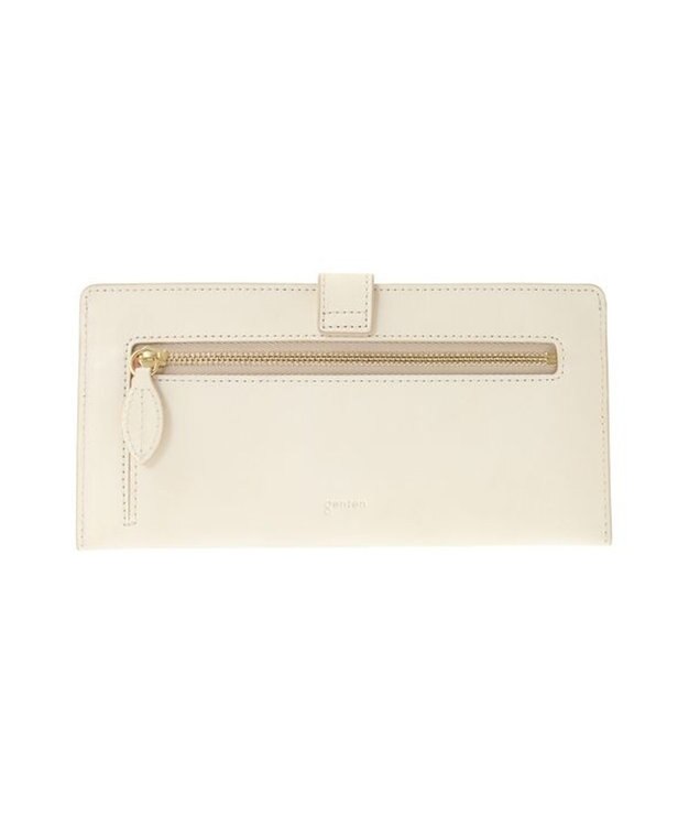 genten フラッターカットワーク マチなし長財布 オフホワイト