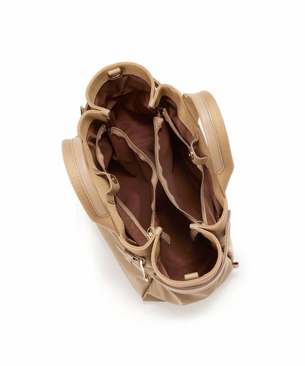 TOPKAPI 【Breath TOPKAPI】RIPPLE リプル ナイロン コンビ ベルト デザイン ミニ トートバッグ ベージュ