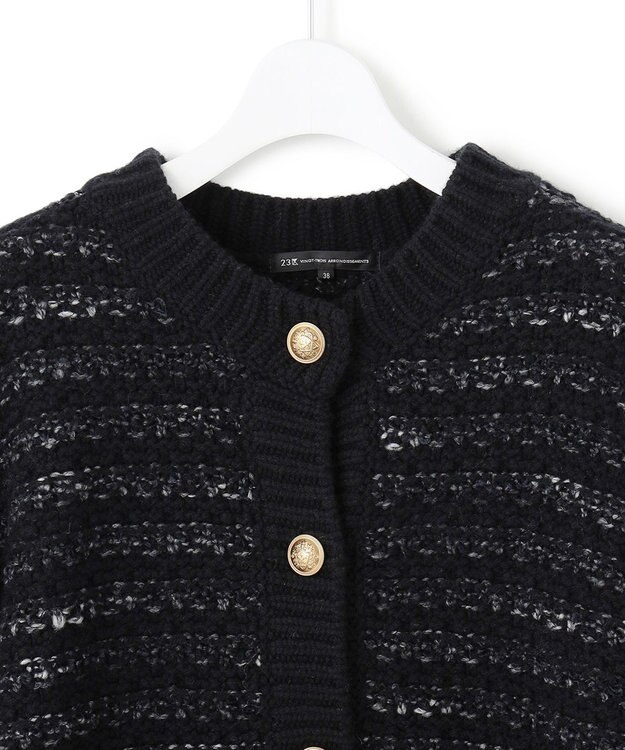 23区 ツイードニット ジャケット ブラック