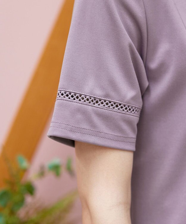 Tiaclasse L 【洗える・接触冷感・紫外線ケア・サラごこち】はしごレースチュニック ピンクモカ