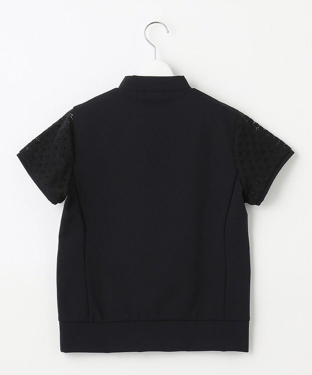 23区GOLF 人気デザインがアップデート！【WOMEN】ライトダンボール 半袖モックネックシャツ ブラック系