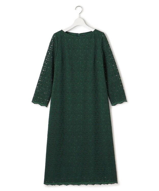 23区 【APPLAUDIR】オプティカルフラワーレース ドレス グリーン系