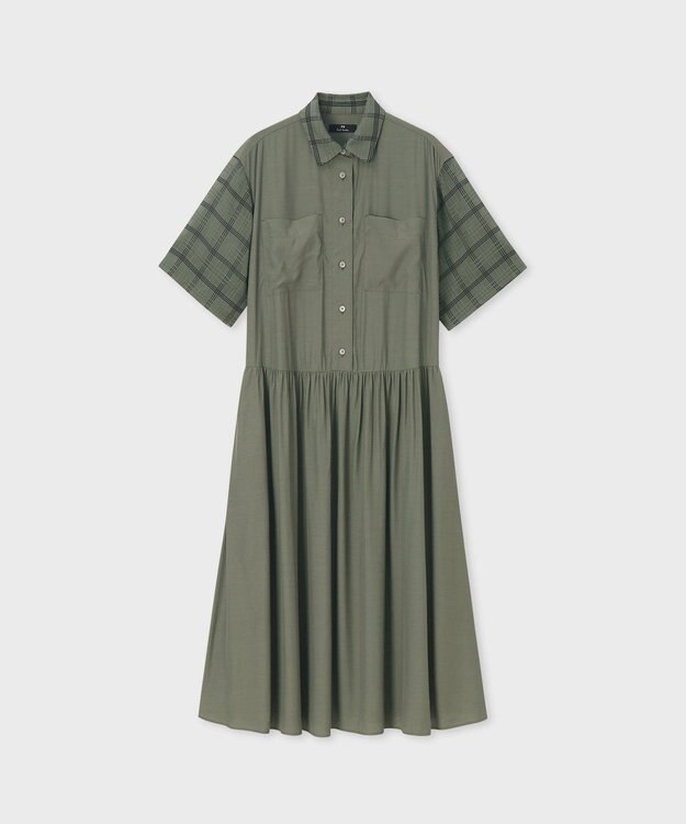 Paul Smith シアー チェック ワンピース カーキ