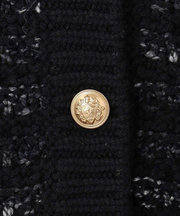 23区 ツイードニット ジャケット ブラック