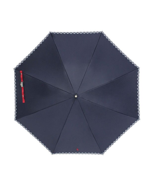 MOONBAT POLO RALPH LAUREN（ポロ ラルフローレン）晴雨兼用日傘 無地 刺繍 長傘 遮光率100％ 遮熱 UV ディープブルー