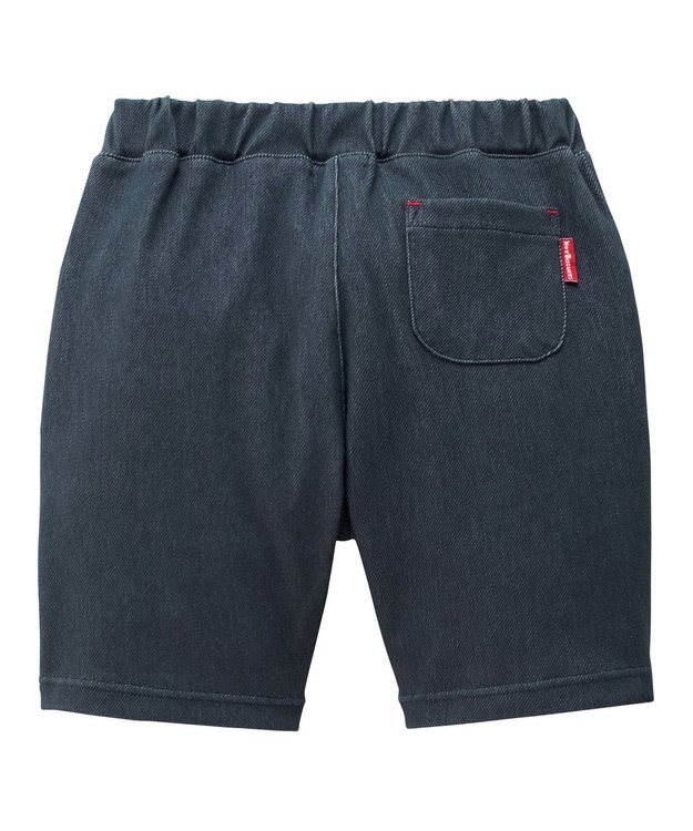 MIKI HOUSE HOT BISCUITS 【80-120cm】【Everyday Series】ワンポイント ストレッチ6分丈パンツ インディゴブルー