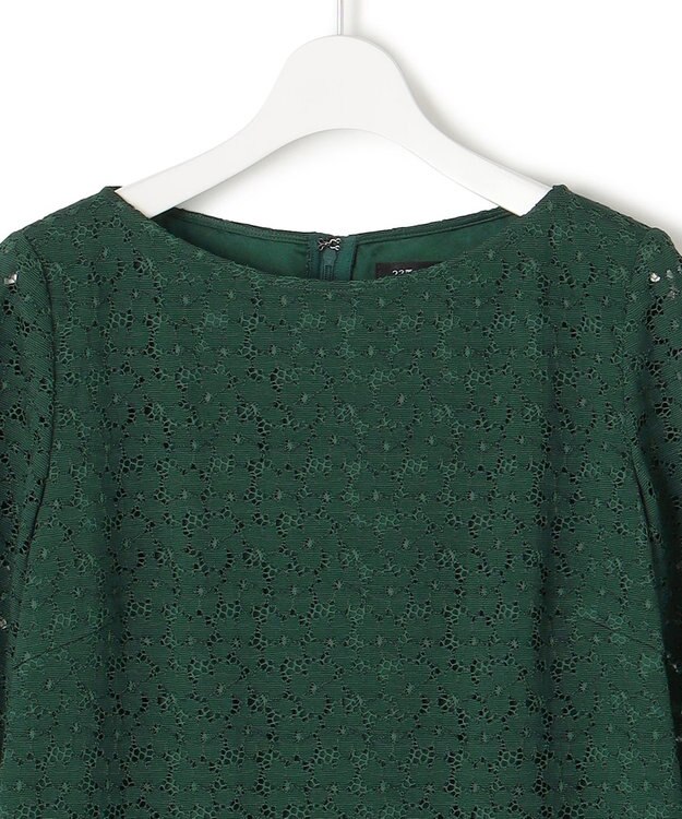 23区 【APPLAUDIR】オプティカルフラワーレース ドレス グリーン系