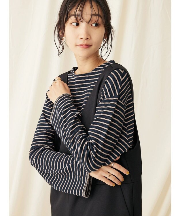 CRAFT STANDARD BOUTIQUE ボーダーワッフルプルオーバー Black