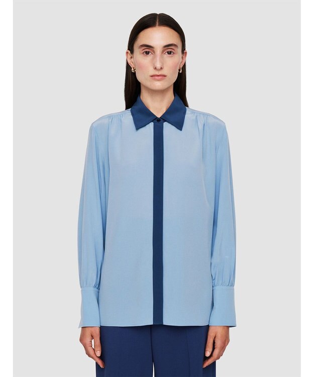 JOSEPH CDCカラーブロック　エボラブラウス Faded Sky/Harbour