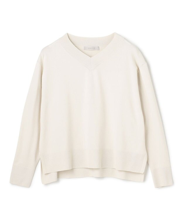 UNFILO マイビューティニット Vネック グレージュ