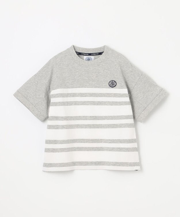 J.PRESS KIDS  【100-130cm】 ボーダービックシルエットＴシャツ グレー